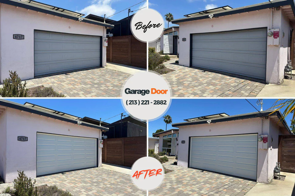 Before and after: garage door repair Ishpeming, MI